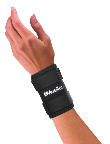 Adjustable wraparound wrist sleeve that helps support weak or injured wrists.