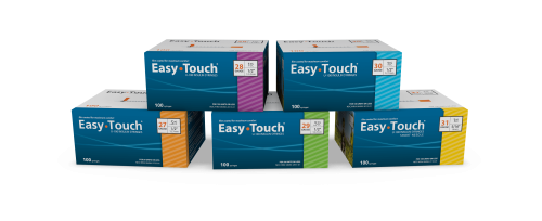 EasyTouch Insulin Syringes needles are made with surgical steel, film-coated, tri-bevel cut, and electro-polished to remove burrs. Creating one of the sharpest needles on the market per STR Labs.