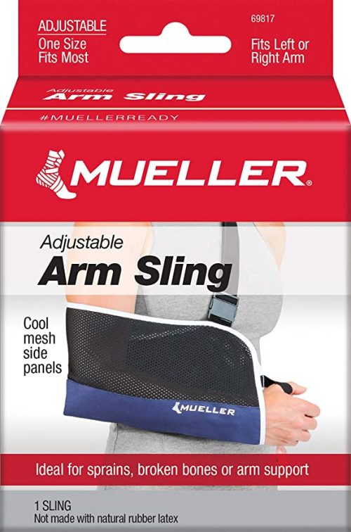 Adjustable padded shoulder strap - Provides general arm support to restrict movement and help assist healing.