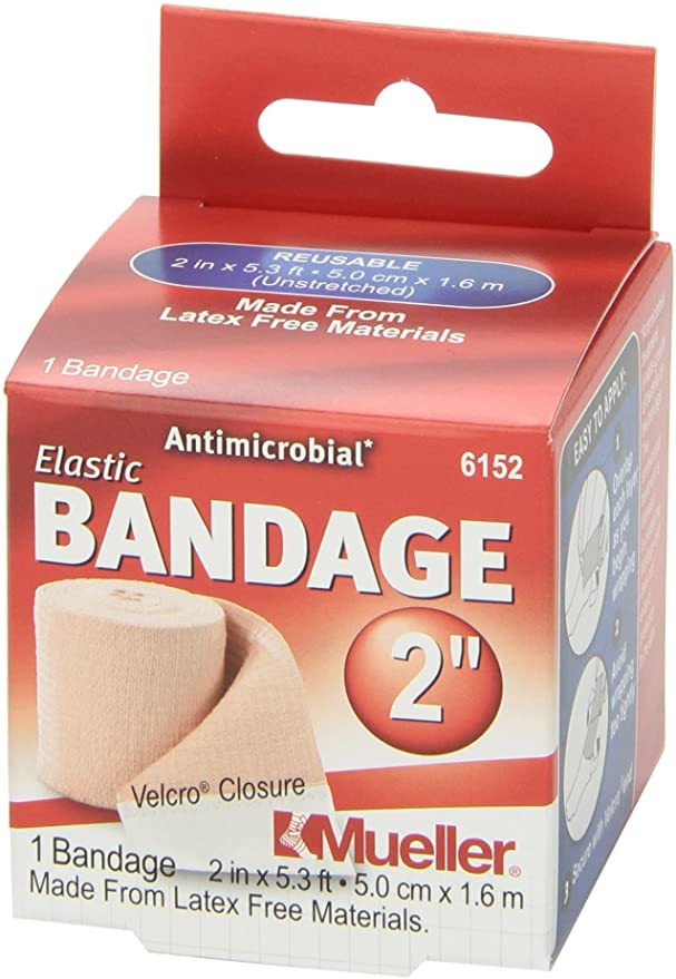 High-quality cotton and elastic bandages for compression and to hold cold packs in place. They are washable and reusable.
