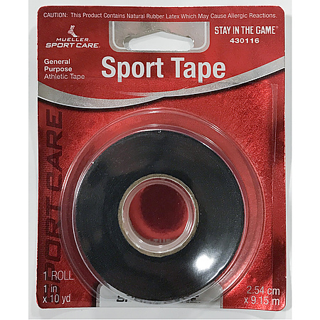 The Mueller Sport Tape is an essential item for athletes of any sport- hockey, baseball, tennis, squash, and any other sport you can think of. Most commonly used to tape on equipment handles for an improved grip, you can also use this tape to provide support or compression for your muscles or injuries.
